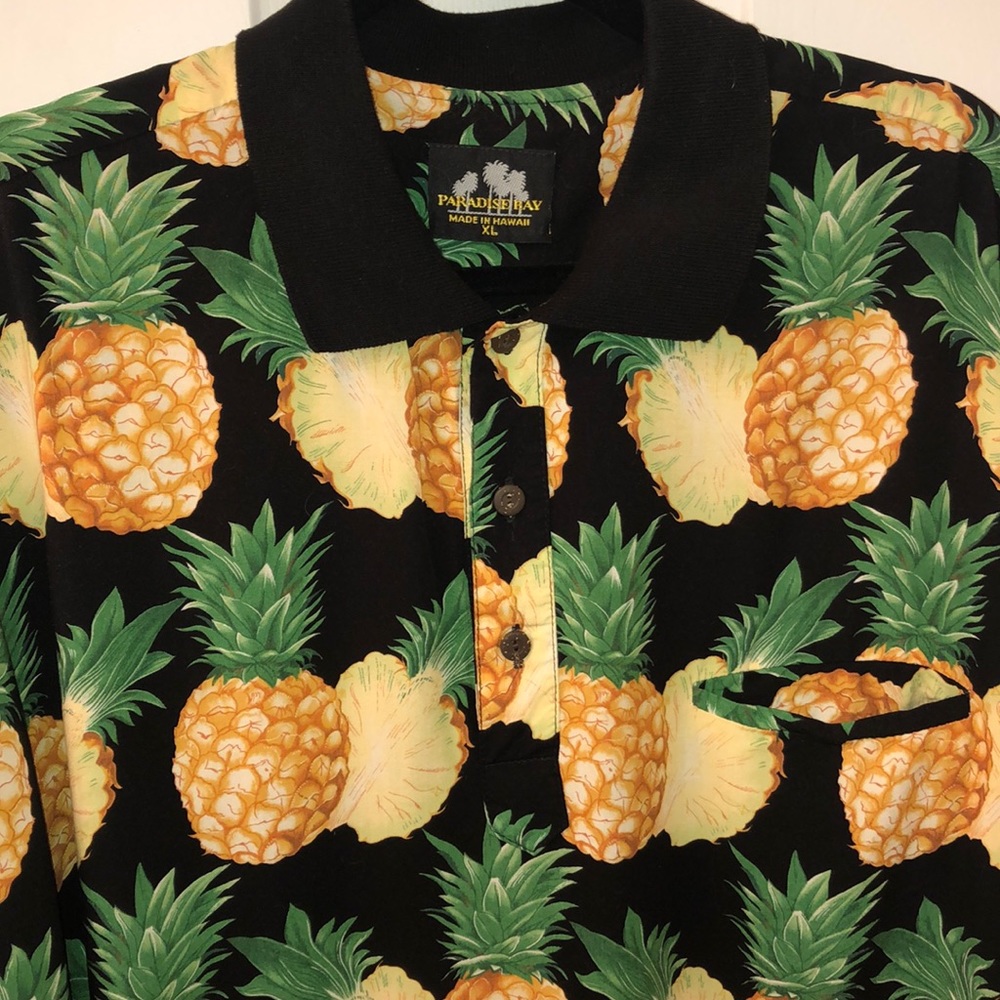 Sold!!Paradise Bay pineapple Polo Hawaiian Dad - Picture 2 of 8